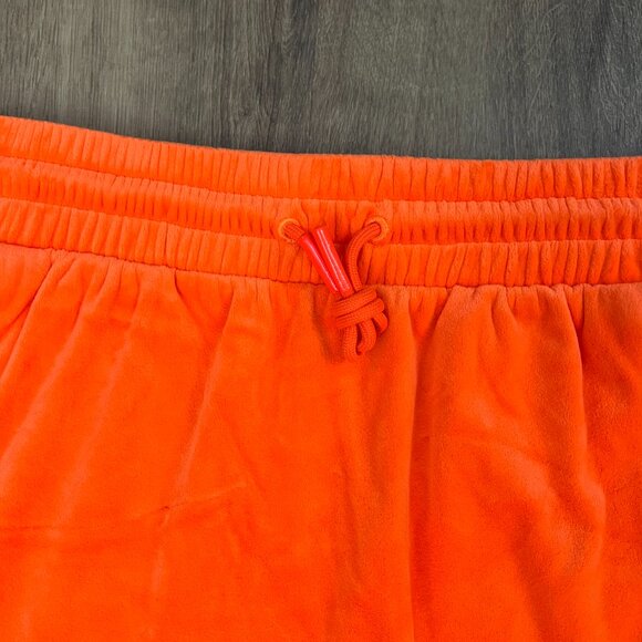 ADIDAS X Jeremy Scott Velour Mini Skirt Orange Y2K Collab Sz M - Picture 4 of 12